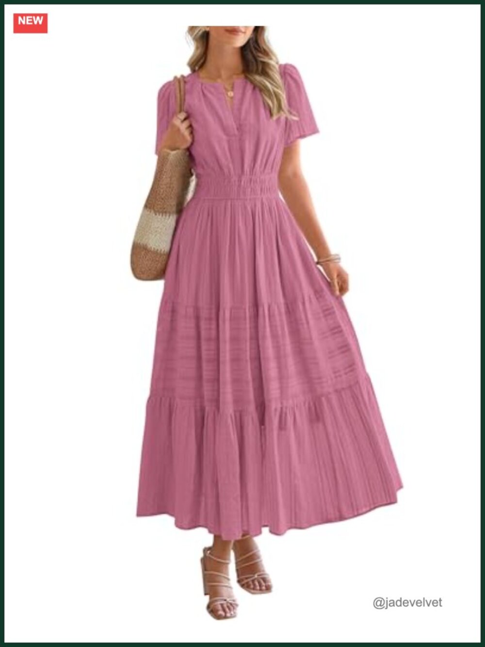 BTFBM Women's Casual Maxi Dress Lightweight Short Sleeve V-Neck Tiered